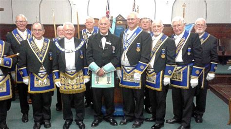 Page 2 of 16 IM Conducts opening the lodge in the Second Degree or resumes in that Degree (whichever is appropriate). . Masonic installation ceremony inner workings